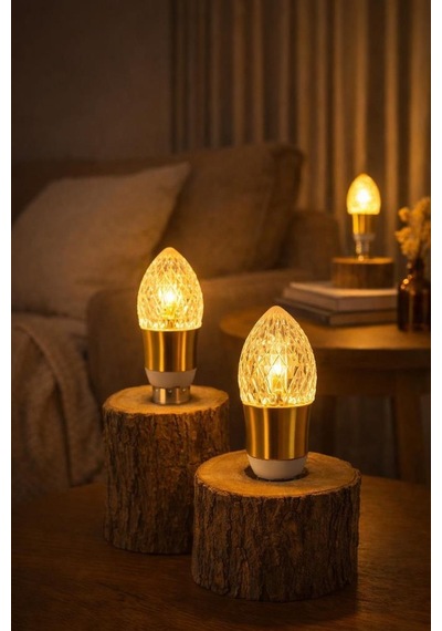 Ledolet 4w E14 Kristal Led Mum Ampul Sarı Işık - Dekoratif Aydınlatma