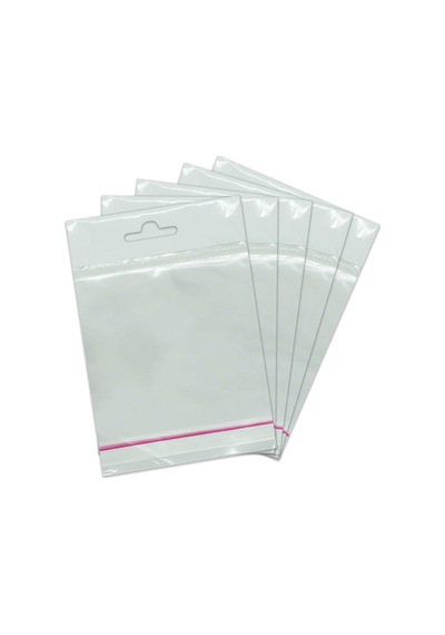 10X15 Sedefli Askılı Askı Kısmı Beyaz Bantlı Opp Parlak-Şeffa