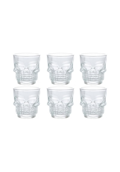 6 Lı Tekila Bardağı Seti Kafatası Tasarımlı 60 Ml Şeffaf Cam, Şık Ve Dayanıklı Shot Bardaklar