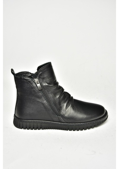 Fox Shoes T555366303 Siyah Hakiki Deri Comfort Ortopedik Taban Kadın Bot Siyah
