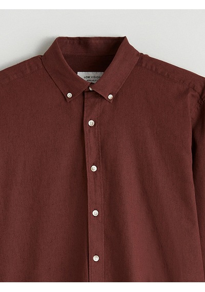 Lcw Vision Bordo Regular Fit Keten Karışımlı Erkek Gömlek Lcw Vision Bordo Regular Fit Keten Karışımlı Erkek Gömlek
