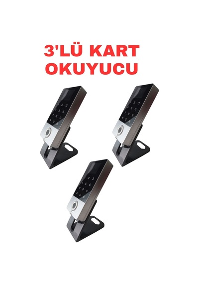 Sr-214 Lcd Em-w Ip68 Parmak İzi Kart Şifre Okuyucu Lcd Ekranlı Metal Kasa 125 Khz 3 Adet