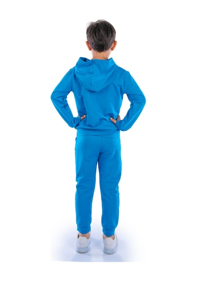 Mnk Baby & Kids Adventure Nakış Kanguru Cepli Kapüşonlu Çocuk Eşofman Mnk10072 Mavi