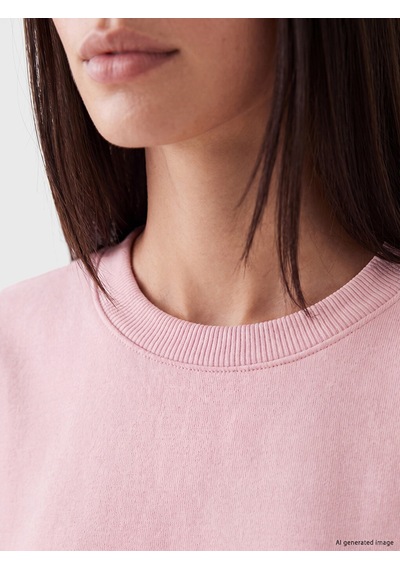 LC Waikiki Lc Waıkıkı Pembe Baskılı Kadın Kalın Sweatshirt Tunik