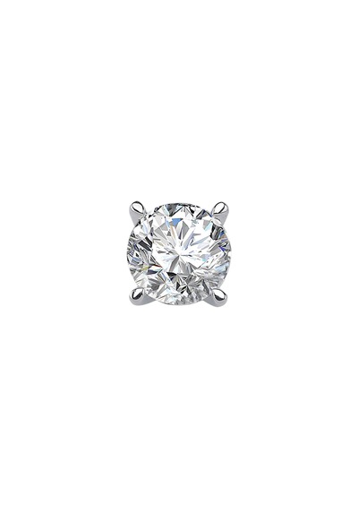 Beyaz Topaz Taşlı Büyük Tektaş Erkek Küpesi 0802e0031