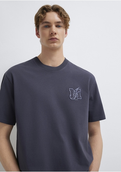 Mavi - Mj Logo Detaylı Gri Tişört 0612885-70101