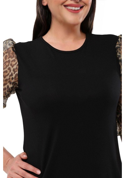 Hanezza Kadın Büyük Beden Siyah Leopar Desenli Bisiklet Yaka Balon Kol 42-54 Viskon Pamuklu Bluz S. Leopar - 37122063 S. Leopar Hanezza Kadın Büyük Beden Siyah Leopar Desenli Bisiklet Yaka Balon Kol 42-54 Viskon Pamuklu Bluz S. Leopar - 37122063 S. Leopar