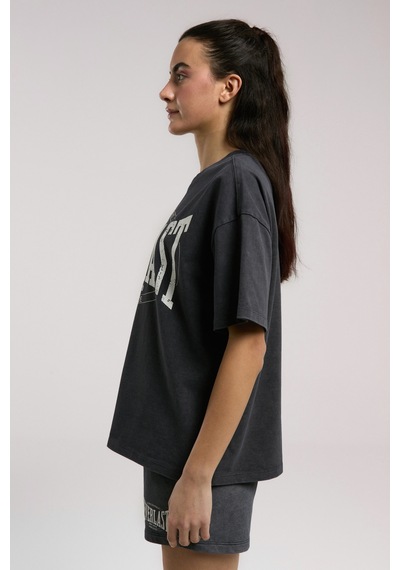 Everlast Authentic Boxing Wmn Oversize Antrasit Kadın Tişört Antrasit