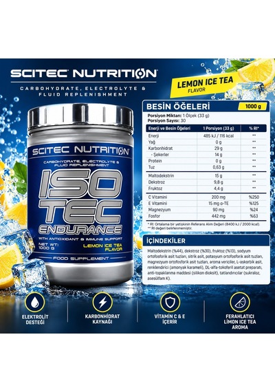 Scitec Nutrition Isotec Endurance 1000 Gr -maltodextrin Elektrolit Karbonhidrat Ve Sıvı İçeren İzoto Aromalı