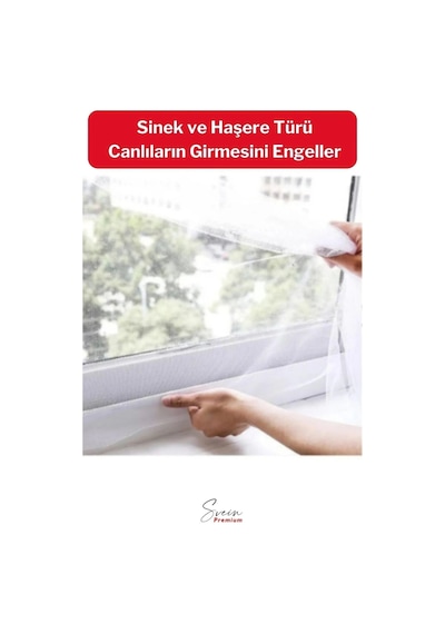 Ayarlanabilir Pratik Pencere Cam Kapı Sineklik Cırt Bantlı Hazır Yapışkanlı 0,75 Cmx1,25 Cm - 4 Mt