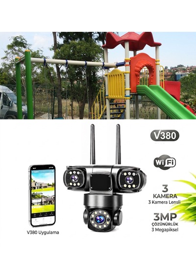 3 Mp Wifi Akıllı Kablosuz Güvenlik Kamerası - Cep Telefonu İzlemeli, Çift Yönlü Sesli Güvenlik Sistemi