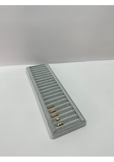 Yerli Üretim Süet Kumaş Gri Renk 35/11 Cm Kelepçe-bileklik Stand Gri