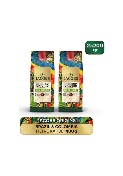 Jacobs Origins Brazil & Colombia Filtre Kahve 200gr X 2 Adet Filtre
