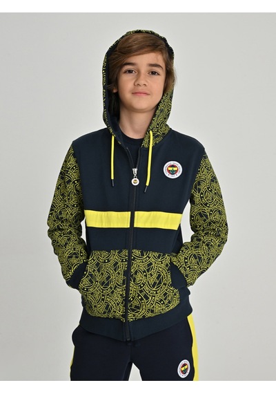 Fenerium Çocuk Trıbun Logo Patternli Sweat Fb Laci Yeni