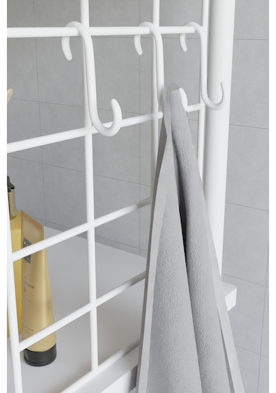 5 Katlı Çevir Kur Beyaz Metal Telli Banyo Rafı Çok Amaçlı Düzenleyici, Organizer Stand Banyo Dolabı Antrasit