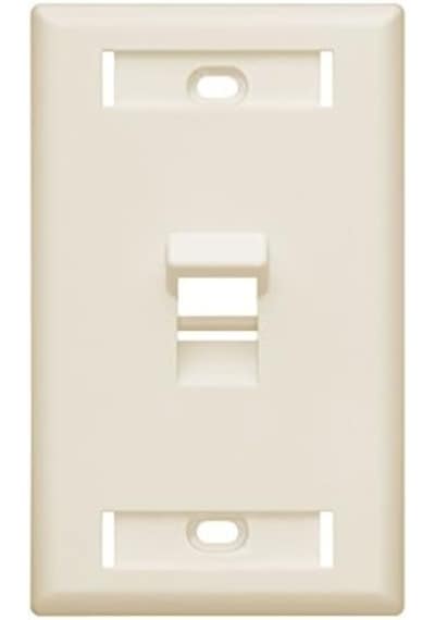 Leviton 42081-1ts 1 Bağlantı Noktalı Açılı Quickport Duvar Plakası, Id Pencereli, Açık Badem