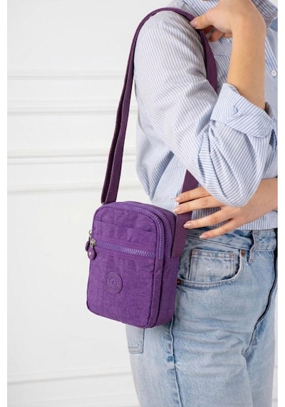 Baginn Klinkır Telefon Çantası Mini Postacı Çanta 22 12 Cm Çapraz Askılı Omuz Çantası Günlük Hafif Çanta Mor