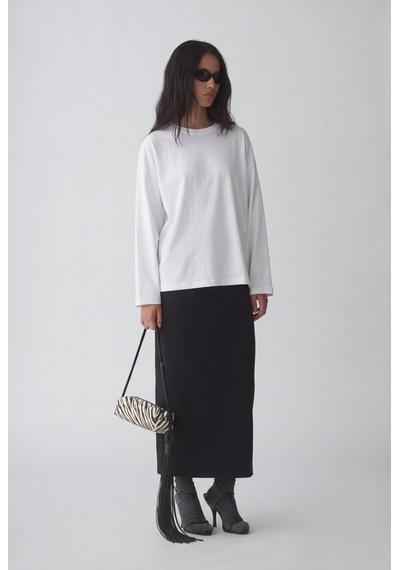 Suud Collection Beyaz Uzun Kollu Oversize Tişört