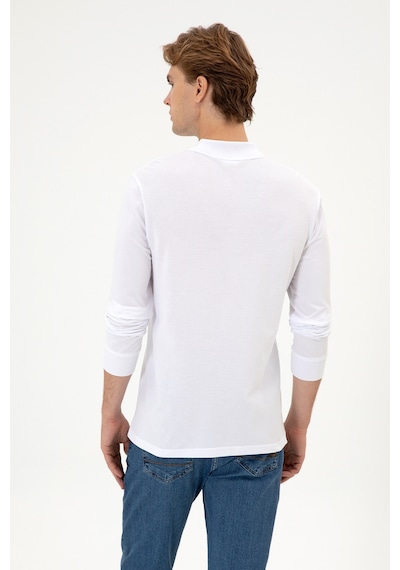 U.S. Polo Assn. Erkek Regular Fit Polo Yaka Beyaz Basic Sweatshirt 50313772-VR013 U.S. Polo Assn. Erkek Regular Fit Polo Yaka Beyaz Basic Sweatshirt 50313772-VR013
