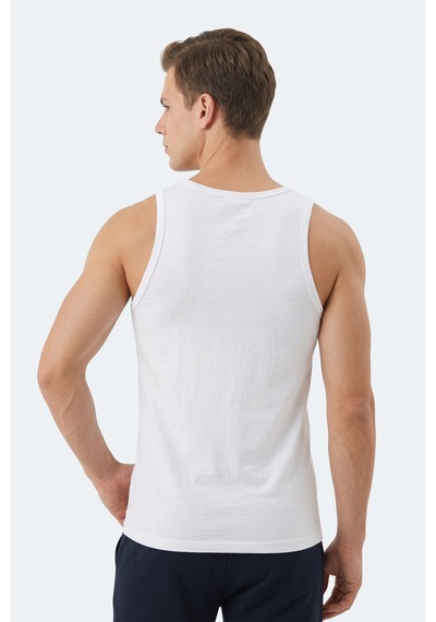 Slazenger Hokey Erkek Slim Fıt Kolsuz Beyaz Atlet