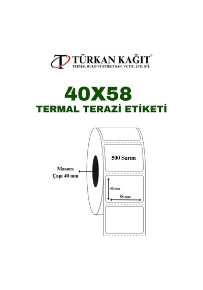40x58 Terazi Etiketi 500 Sarım 50 Adet Rulo