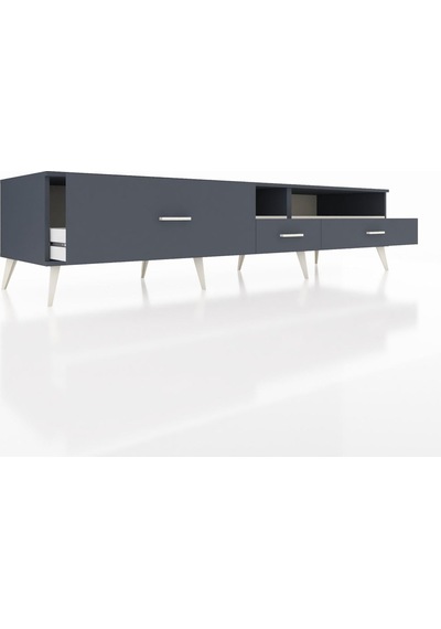 Kronos Tv Ünitesi 2 Raflı 3 Çekmeceli 220x59x51 Antrasit-aytaşı/antrasit Aytası/antrasıt - Antrasıt Kronos Tv Ünitesi 2 Raflı 3 Çekmeceli 220x59x51 Antrasit-aytaşı/antrasit Aytası/antrasıt - Antrasıt