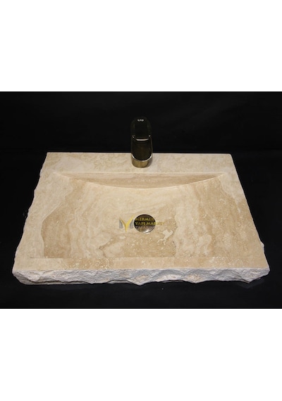 Traverten Batarya Çıkışlı Içi Yay Lavabo