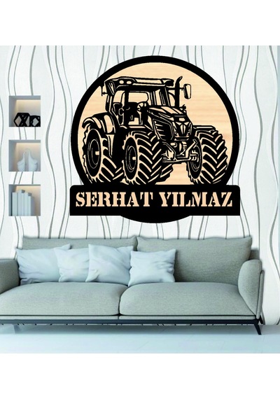 Traktör Ahşap Duvar Tablo
