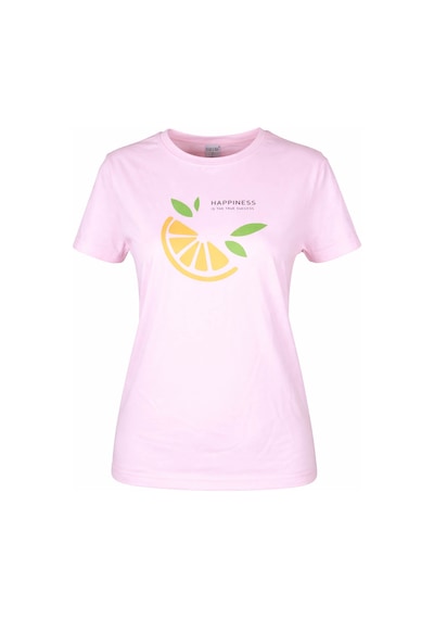 Trender Limon O Yaka Relaxed Fit Pembe Kadın T-shirt 26ydt1000013
