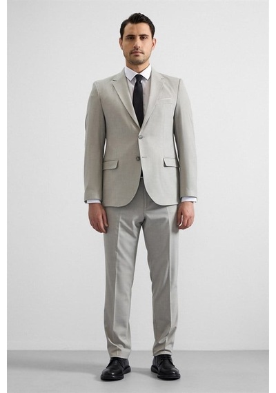 Süvari Gri Slim Sivri Yaka 6 Drop Takım Elbise Tk1020000351-s05 Gri