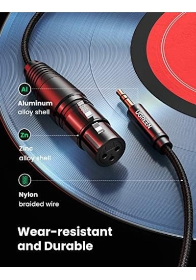 3.5mm To Xlr Mikrofon Ses Kablosu Örgülü 2 Metre