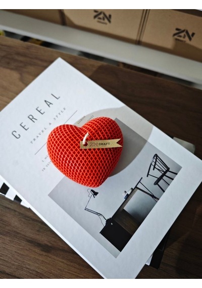 Bernami Mum Pinterest Dekoratif Kalp Şeklinde Mum - Kırmızı, Petek Desenli Diğer