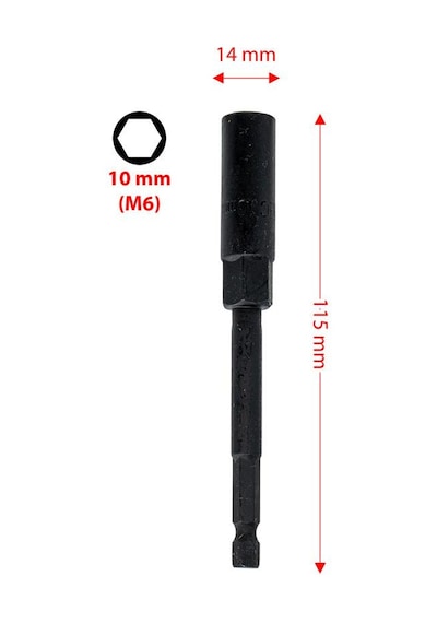 6545 Uzun Bits Lokma Somun Adaptörü 10x115 Mm