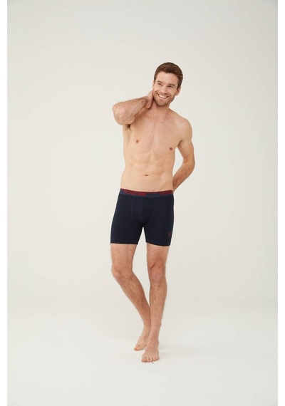 U.S. Polo Assn. Erkek 3 Lü Boxer Set Kırmızı Gri Melanj Lacivert 001