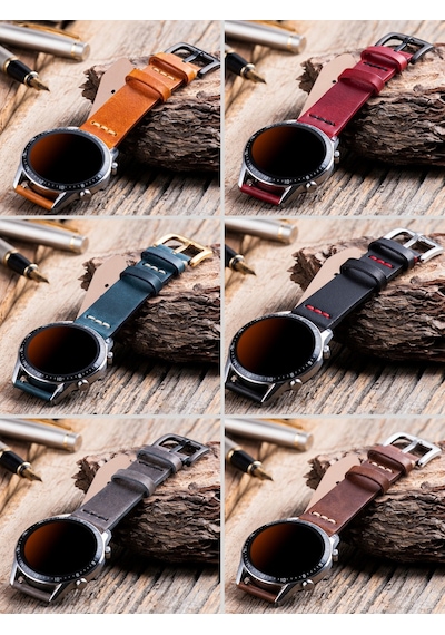 Huawei Watch Gt2 E Pro Gt3 Pro Gt4 Gt5 Gt6 Pro 46mm Ultimate 2 Uyumlu Deri Saat Kordonu 22mm