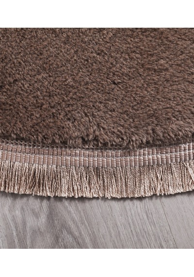My Evilla Modern Dekoratif Oval Spor Saçaklı Puffy Peluş Halı Yolluk 001