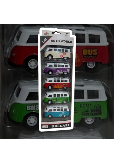 Dıe Cast Auto World 1:55 Ölçek Volkswagen Van Samba 5 Li Set