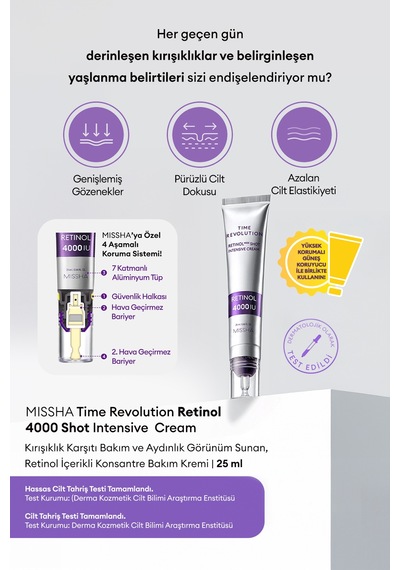 Retinol İçerikli Konsantre Krem Time Revolution Retinol 4000 Shot Intensive Cream