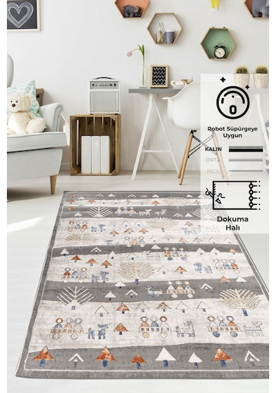 Konfor Halı Konfor Kids 4583 Modern Dokuma Çocuk Halısı Çok Renkli