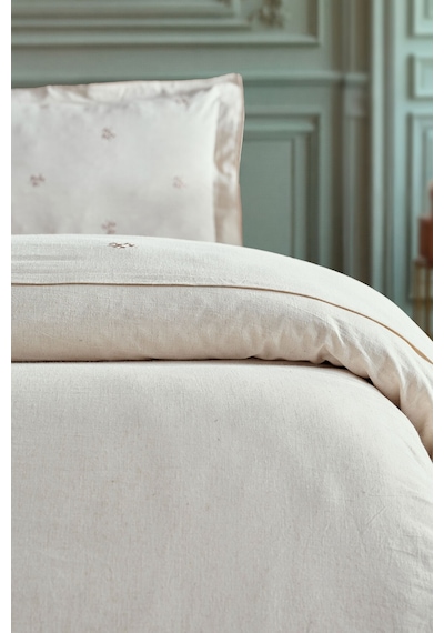 Doqu Home Rosabelle Keten Nevresim Takımı Çift Canvas Ekru