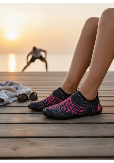 Fifteen Z3419 Spıder Unisex Aqua Deniz Havuz Plaj Ayakkabısı Siyah - Fuşya