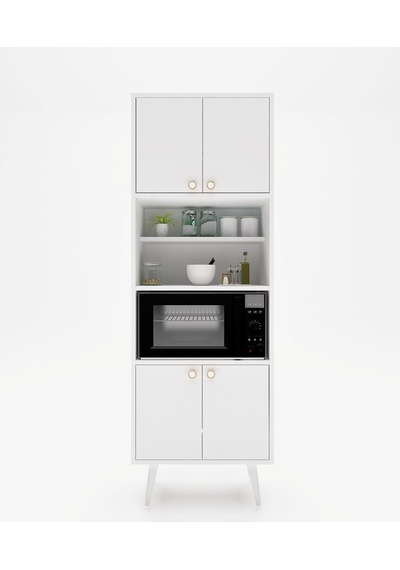 Floradesign Lavin180 Çok Amaçlı Dolap /fırın Dolabı /çok Aaçlı Mutfak Dolabı / Organizeri Beyaz