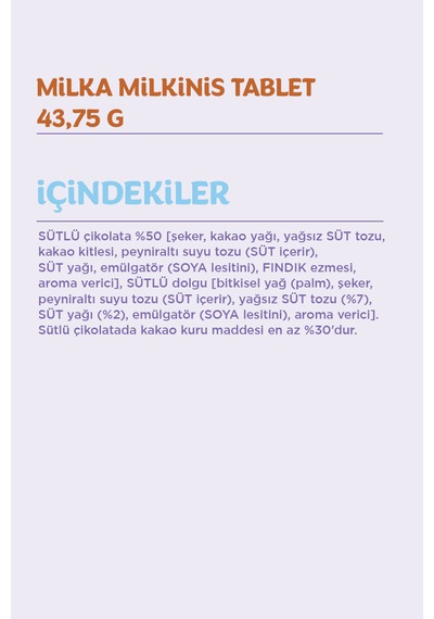 Milka Milkinis Süt Dolgulu Çikolata 4 x 87.5 G