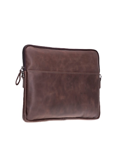 Bloomsleeve Leeds 14" Mahogany Dark Brown Hakiki Deri Laptop & Tablet Kılıfı Kahverengi