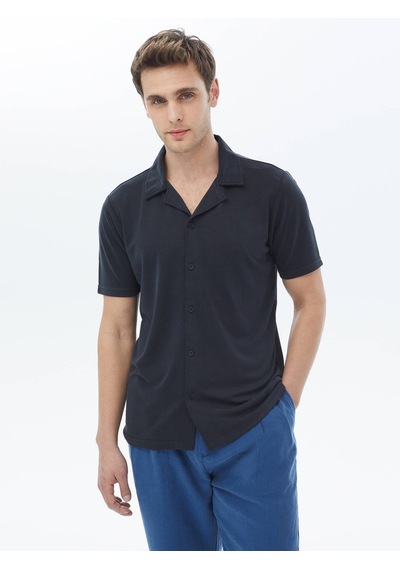 Kip Lacivert Regular Fit Casual Tişört Lacivert