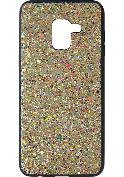 Nettech Samsung Galaxy A530 A8 2018 Uyumlu Simli Arka Koruma Kılıf - Siyah Siyah
