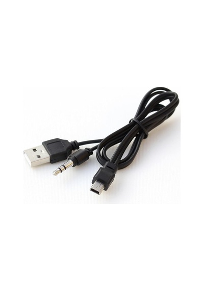 2751 Mini Usb Şarj Ve 3.5mm Aux Ses Birleştirici Kablo Mp3 Mp4 Radyo Hoparlör 45cm
