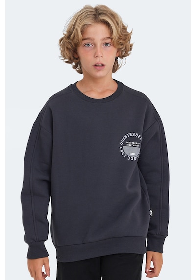 Slazenger Lone 2 Li Set Unisex Çocuk Siyah - Koyu Gri Sweatshırt