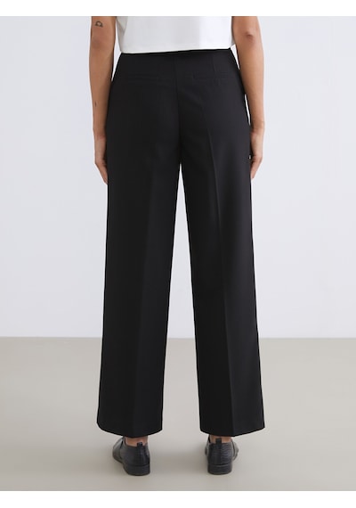 Lcw Vision Siyah Loose Fit Kadın Pileli Pantolon