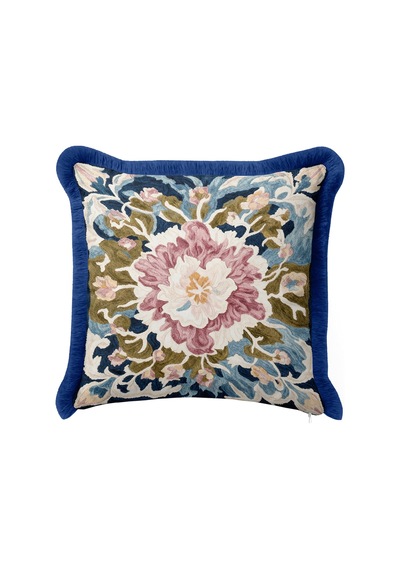 Çiçekli Vintage Motifli Saçaklı Yastık Kılıfı - Şakayık Retro Pembe Lacivert Püsküllü Kırlent Kılıfı Gizli Rota Halo Çiçekli Vintage Motifli Saçaklı Yastık Kılıfı - Şakayık Retro Pembe Lacivert Püsküllü Kırlent Kılıfı Gizli Rota Halo